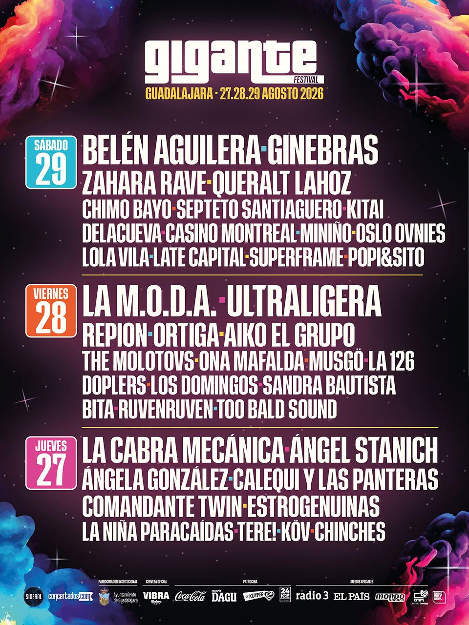 El Festival Gigante 2026 reparte su cartel por días 2 El Festival Gigante 2026 reparte su cartel por días