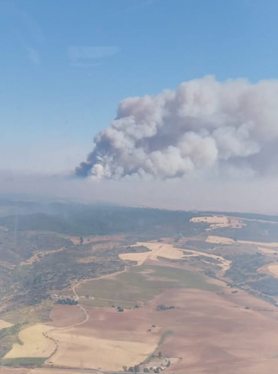El avance del fuego hacia Atienza y la densa humareda en la Campiña marcan la nueva fase crítica en La Mierla 1 El avance del fuego hacia Atienza y la densa humareda en la Campiña marcan la nueva fase crítica en La Mierla