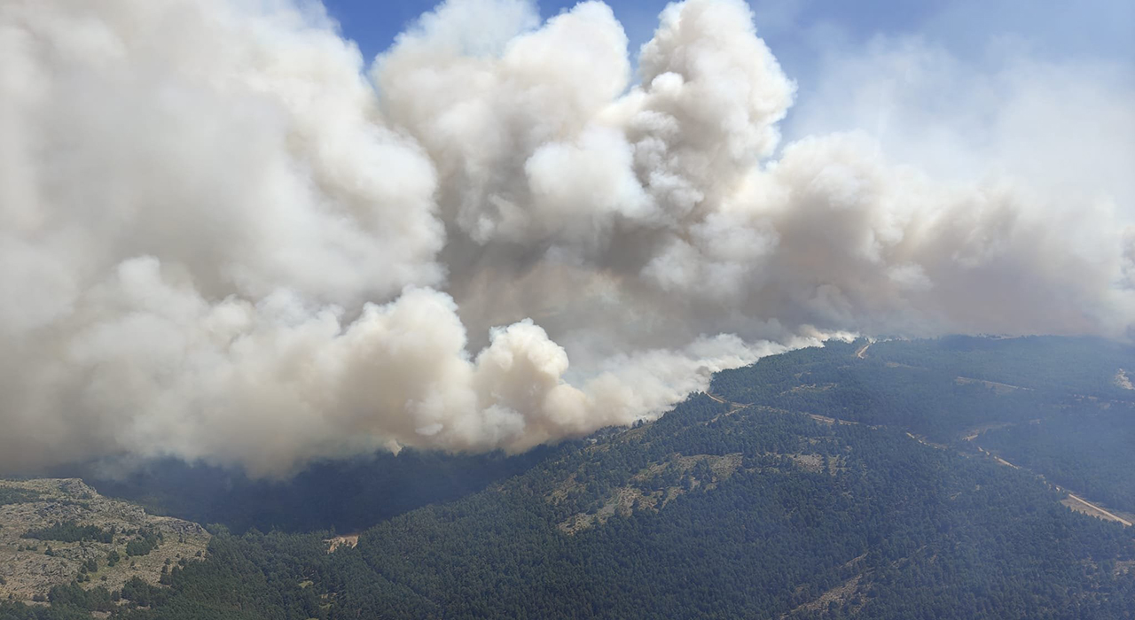 El avance del incendio de La Mierla obliga a evacuar Alpedroches y confinar seis municipios 1 El avance del incendio de La Mierla obliga a evacuar Alpedroches y confinar seis municipios