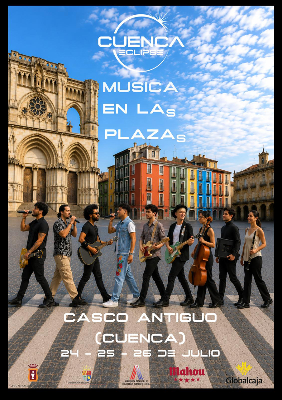 El eclipse lleva la ‘Música a las plazas’ del Casco Antiguo de Cuenca con seis actuaciones de grupos locales el fin de semana del 24 al 26 de julio 1 El eclipse lleva la ‘Música a las plazas’ del Casco Antiguo de Cuenca con seis actuaciones de grupos locales el fin de semana del 24 al 26 de julio
