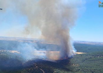 Evacúan a 47 menores del campamento de Umbralejo hacia Humanes por el avance del fuego en La Mierla que ya ha arrasado 1.500 hectáreas