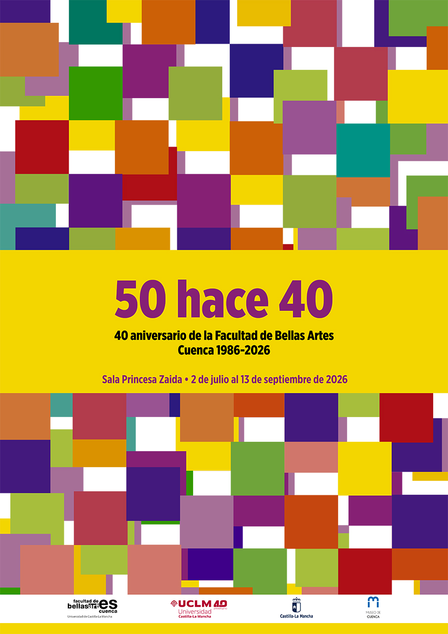 La Sala Princesa Zaida de Cuenca reúne a la primera promoción de Bellas Artes en su 40 aniversario 2 El próximo lunes, 6 de julio de 2026, a las 12:00 horas, la Sala Princesa Zaida del Museo de Cuenca (C/ Princesa Zaida, 6) acogerá la inauguración de la exposición “50 HACE 40. 40º ANIVERSARIO DE LA FACULTAD DE BELLAS ARTES. CUENCA 1986-2026”. El acto de apertura contará con la asistencia del Consejero de Educación, Cultura y Deportes de la Junta de Comunidades de Castilla-La Mancha, Amador Pastor Noheda.La muestra reúne las obras de veintiún alumnos y alumnas que conformaron la primera promoción de la Facultad de Bellas Artes conquense. El objetivo de este encuentro es conmemorar las cuatro décadas de existencia de la institución, mostrando una trayectoria artística y profesional forjada a lo largo de los años. Las piezas expuestas buscan evocar el espíritu pionero de aquellos primeros estudiantes y celebrar una experiencia formativa que, cuarenta años después, sigue proyectándose en la creación contemporánea.Archivo y Evolución Cultural
Esta retrospectiva refuerza la consolidación de la Sala Princesa Zaida como uno de los epicentros imprescindibles de la actividad cultural en Cuenca. Las instalaciones de este espacio dependiente del Museo Provincial mantienen una programación constante que nutre a la ciudad de arte en diversas disciplinas, habiendo acogido en los últimos meses eventos de gran calado como la muestra gráfica de Bonifacio Alfonso inaugurada el pasado mes de junio, o la exposición fotográfica y patrimonial sobre la Semana Santa de Tarancón en marzo.De manera paralela, la evolución de la Facultad de Bellas Artes demuestra que la semilla plantada por la promoción de 1986 ha generado una institución con una enorme capacidad dinamizadora en el presente. Esta vitalidad quedó patente recientemente, durante el mes de mayo de 2026, cuando el propio centro universitario transformó todas sus instalaciones en un gran espacio expositivo para mostrar a la ciudad el talento de su actual estudiantado. Así, la nueva muestra en la Sala Princesa Zaida permite a los lectores y vecinos de Cuenca entender el arte local no como un evento aislado, sino como un diálogo continuo entre los pioneros que abrieron el camino hace 40 años y las generaciones que hoy mantienen viva la vanguardia en la ciudad.
