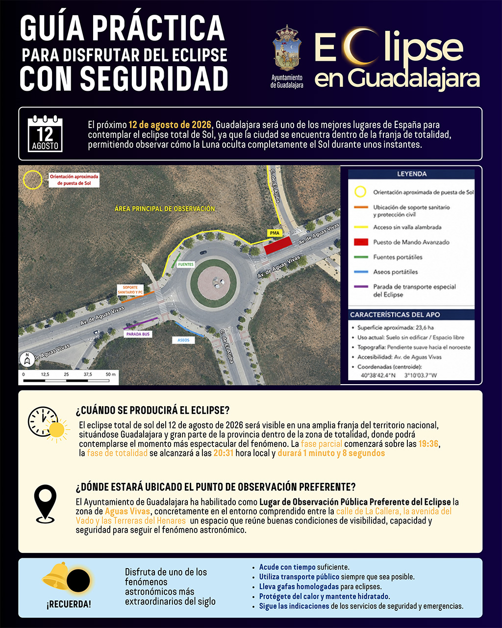El Ayuntamiento de Guadalajara recuerda el dispositivo especial para la observación del eclipse solar del 12 de agosto El Ayuntamiento de Guadalajara recuerda el dispositivo especial para la observación del eclipse solar del 12 de agosto