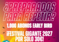 El Festival Gigante 2027 pone a la venta en Guadalajara sus primeros mil abonos a 30 euros