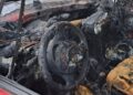 Un choque en la calle Isaac Albéniz de Cuenca moviliza a los bomberos tras arder uno de los turismos implicados