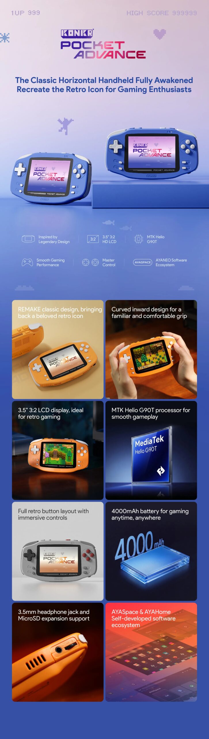 KONKR Pocket Advance la heredera de Game Boy Advance que revienta el mercado por menos de 100 dólares