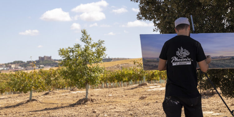 Belmonte inspira el pincel de los artistas en el VII Concurso de Pintura Rápida ‘Vinos de La Mancha’