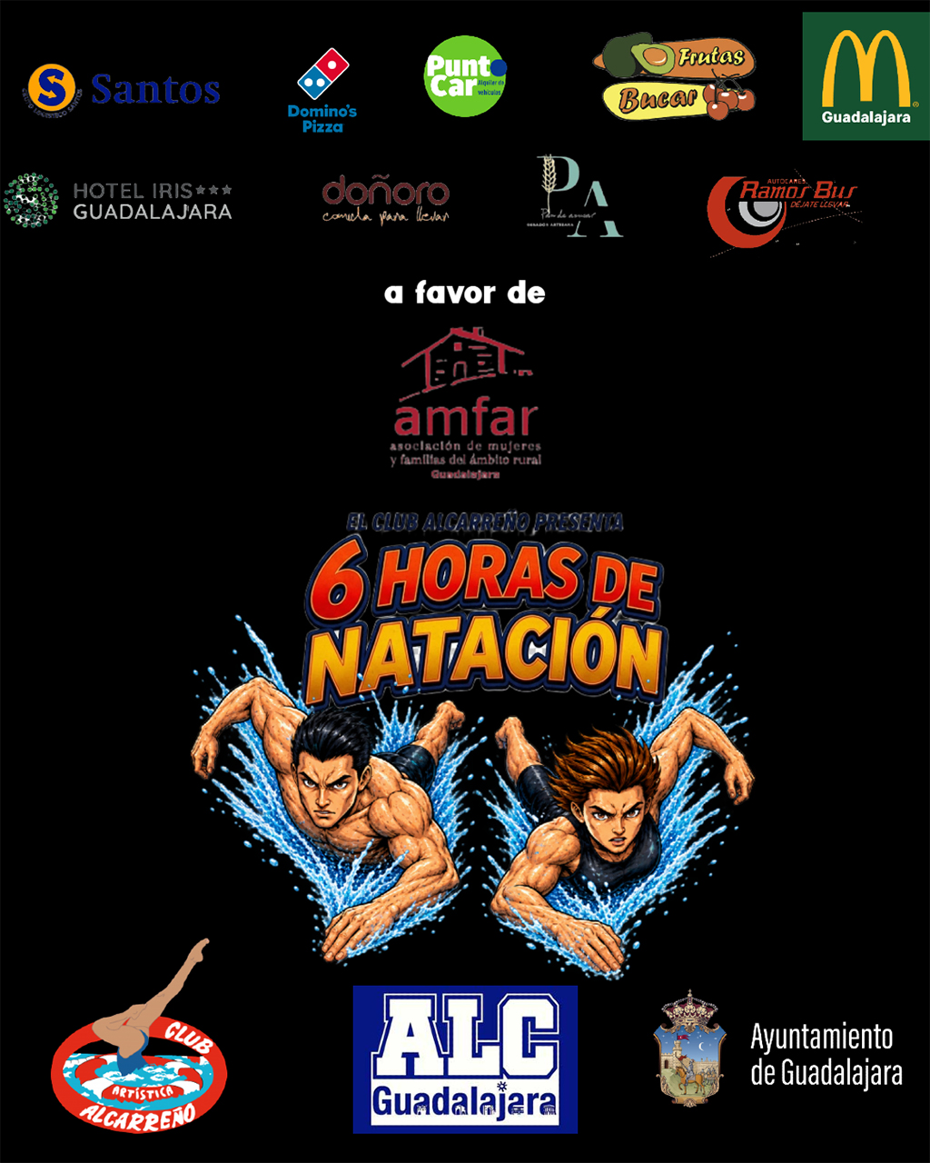 Las 6 Horas de Natación del Club Alcarreño unen deporte, solidaridad y compromiso con el medio rural durante las Ferias de Guadalajara Las 6 Horas de Natación del Club Alcarreño unen deporte, solidaridad y compromiso con el medio rural durante las Ferias de Guadalajara