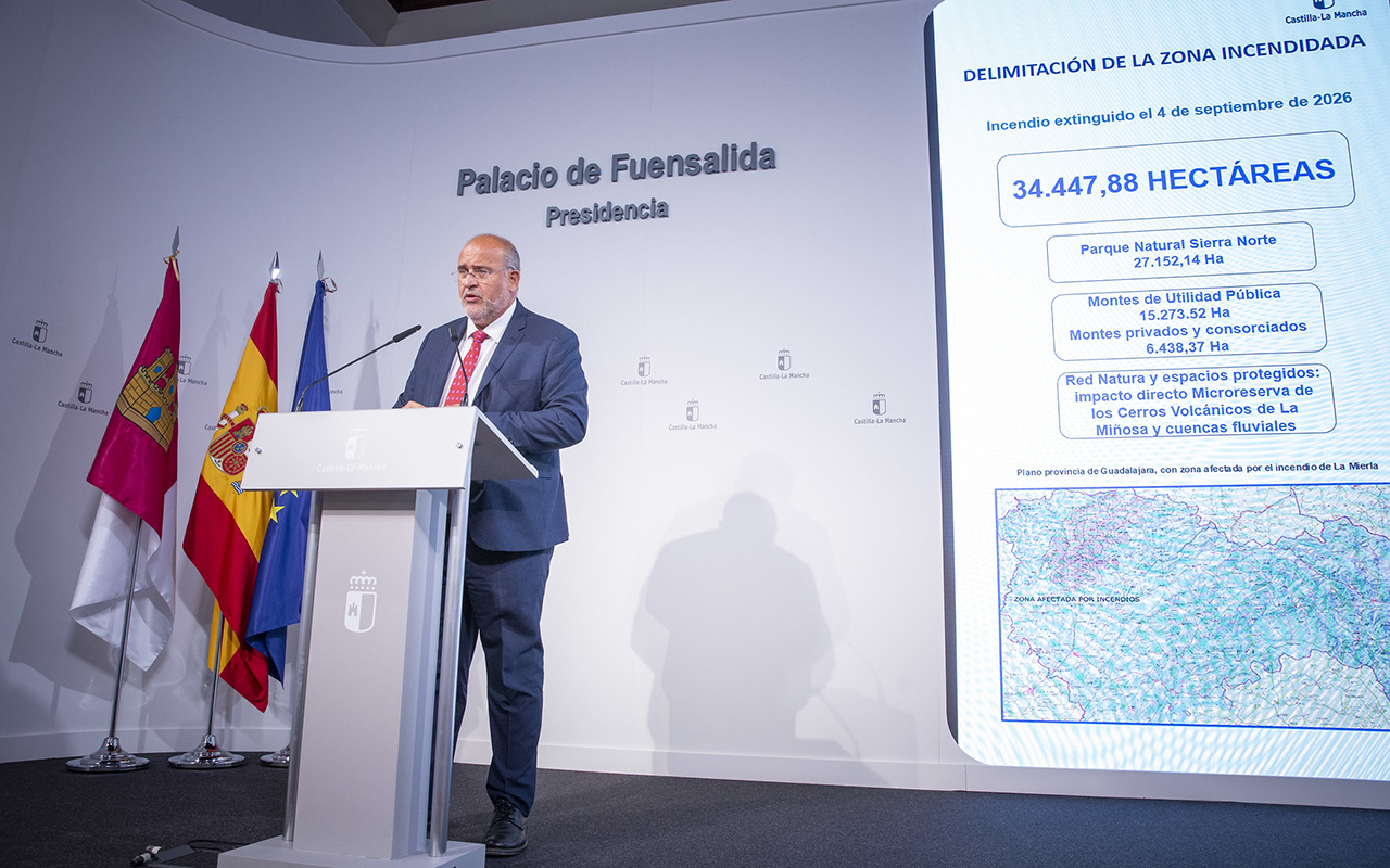 Castilla-La Mancha activa 22,5 millones para recuperar 38 pueblos arrasados por el fuego de La Mierla Castilla-La Mancha activa 22,5 millones para recuperar 38 pueblos arrasados por el fuego de La Mierla