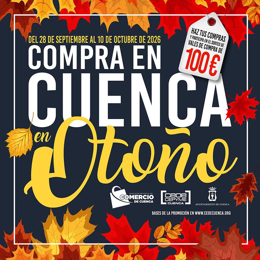 Comprar en el comercio de barrio de Cuenca este otoño tendrá premio: sorteos de vales de 100 euros en tiendas de la capital Comprar en el comercio de barrio de Cuenca este otoño tendrá premio: sorteos de vales de 100 euros en tiendas de la capital