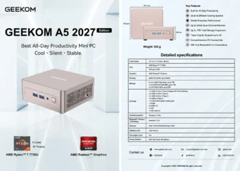 GEEKOM presenta el A5 2027 Edition con procesador Ryzen 7 y soporte para cuatro pantallas GEEKOM presenta el A5 2027 Edition con procesador Ryzen 7 y soporte para cuatro pantallas