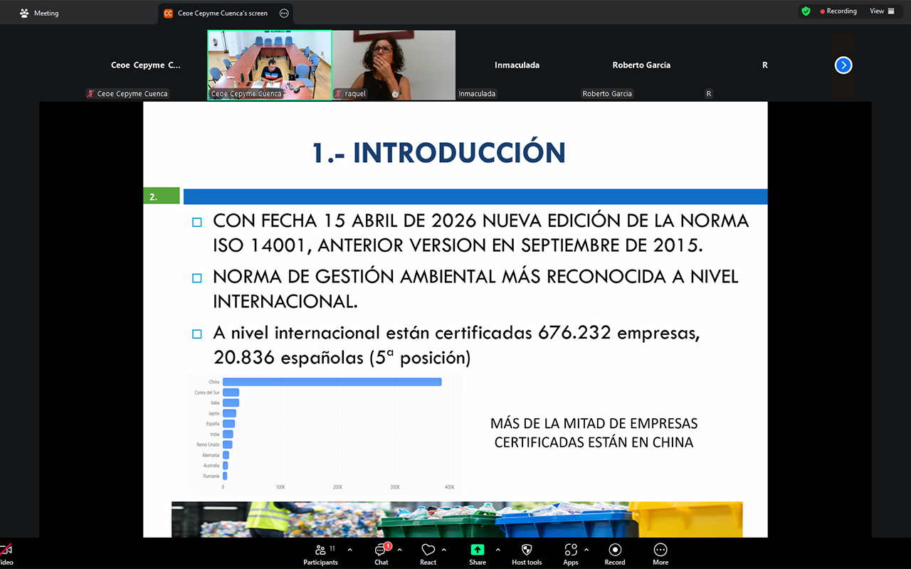 Las empresas de Cuenca se preparan para aplicar la nueva norma ambiental ISO 14001 Las empresas de Cuenca se preparan para aplicar la nueva norma ambiental ISO 14001