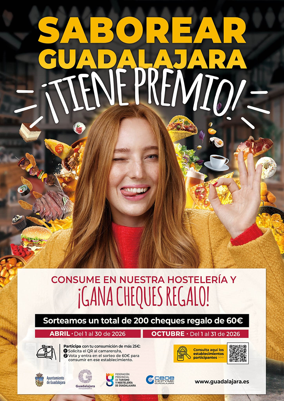 Los bares y restaurantes de Guadalajara reparten 6.000 euros en premios durante la recta final de Saborear Guadalajara Los bares y restaurantes de Guadalajara reparten 6.000 euros en premios durante la recta final de Saborear Guadalajara