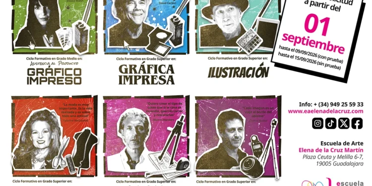 Últimas plazas disponibles en la Escuela de Arte Elena de la Cruz de Guadalajara para el curso 2026/2027 Últimas plazas disponibles en la Escuela de Arte Elena de la Cruz de Guadalajara para el curso 2026/2027