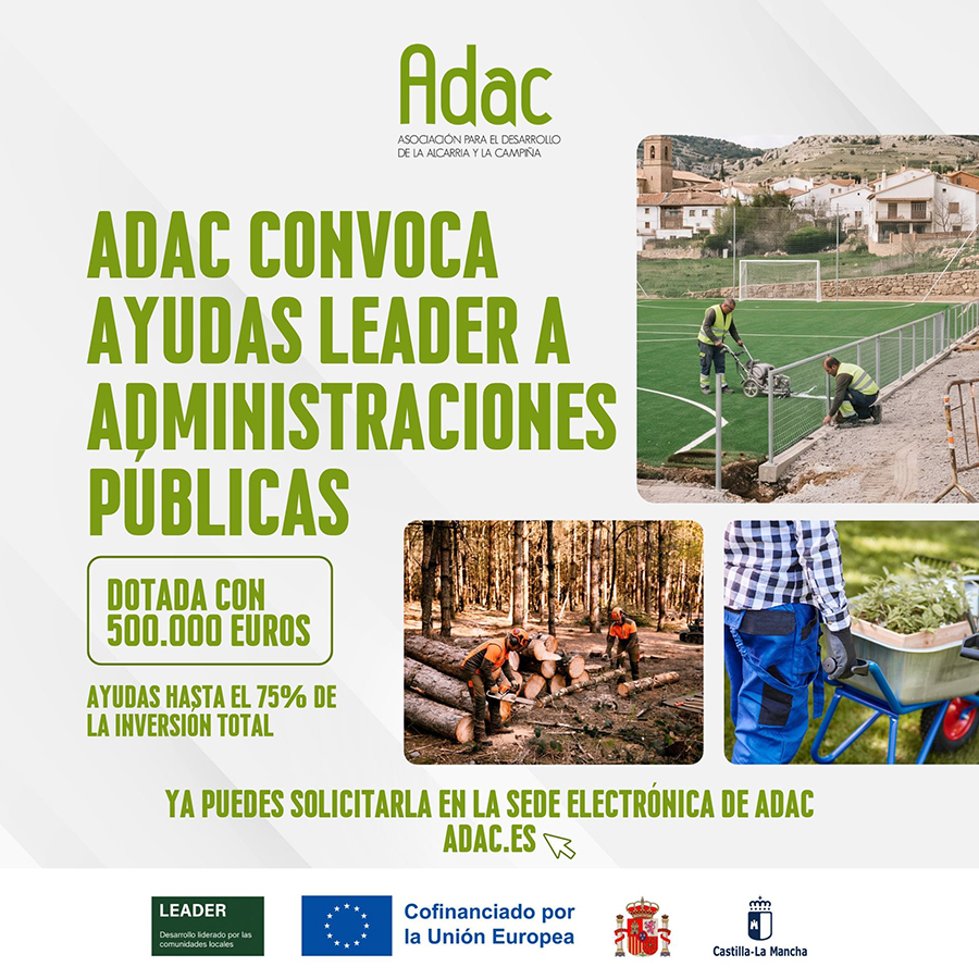 ADAC destina 500.000 euros en ayudas LEADER para pequeñas inversiones y patrimonio en municipios de La Alcarria y La Campiña ADAC destina 500.000 euros en ayudas LEADER para pequeñas inversiones y patrimonio en municipios de La Alcarria y La Campiña