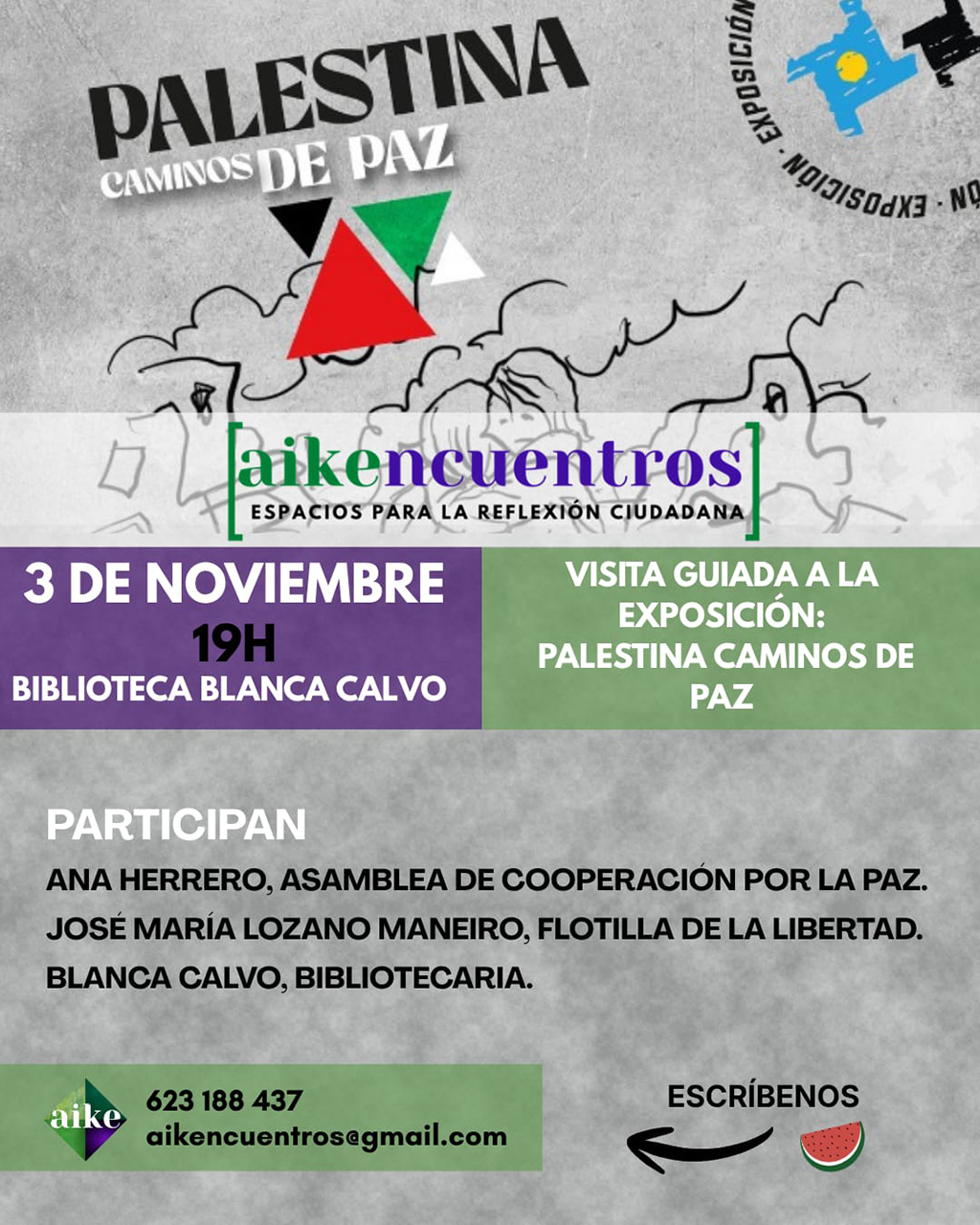 Aike organiza un coloquio sobre Palestina en la Biblioteca Pública y denuncia un recorte del 18 % en cooperación municipal Aike organiza un coloquio sobre Palestina en la Biblioteca Pública y denuncia un recorte del 18 % en cooperación municipal