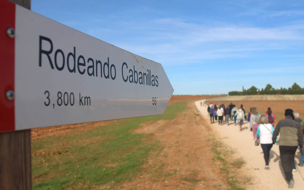 Cerca de un centenar de personas recorren los casi siete kilómetros de la Marcha Senderista Saludable de Cabanillas del Campo