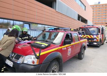 El Hospital de Guadalajara pone a prueba su plan de emergencias con un simulacro de incendio en el edificio de ampliación