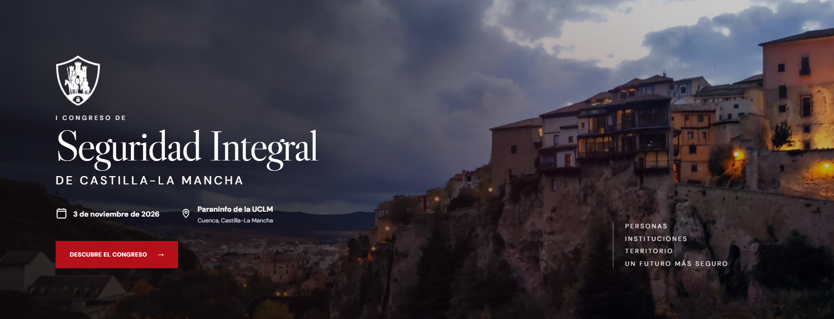 El Paraninfo de la UCLM en Cuenca acogerá el I Congreso de Seguridad Integral de Castilla-La Mancha el 3 de noviembre El Paraninfo de la UCLM en Cuenca acogerá el I Congreso de Seguridad Integral de Castilla-La Mancha el 3 de noviembre