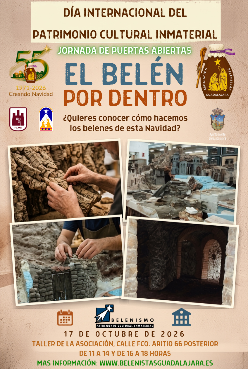 La Asociación de Belenistas de Guadalajara abre gratis su taller este 17 de octubre para mostrar la artesanía de sus montajes La Asociación de Belenistas de Guadalajara abre gratis su taller este 17 de octubre para mostrar la artesanía de sus montajes