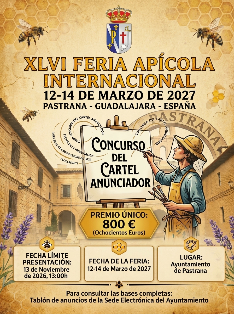 La Feria Apícola de Pastrana convoca el concurso para elegir el cartel anunciador de su XLVI edición La Feria Apícola de Pastrana convoca el concurso para elegir el cartel anunciador de su XLVI edición