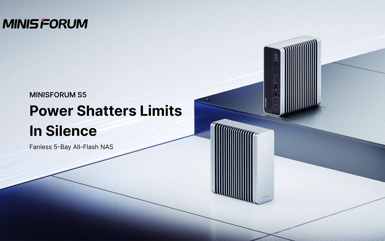 Minisforum lanza el S5, un NAS ‘all-flash’ sin ventiladores con NPU para ejecutar agentes de inteligencia artificial Minisforum lanza el S5, un NAS ‘all-flash’ sin ventiladores con NPU para ejecutar agentes de inteligencia artificial