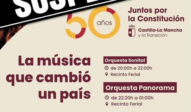 Suspendido el concierto de la Orquesta Panorama en Tarancón previsto para este sábado 31 de octubre Suspendido el concierto de la Orquesta Panorama en Tarancón previsto para este sábado 31 de octubre